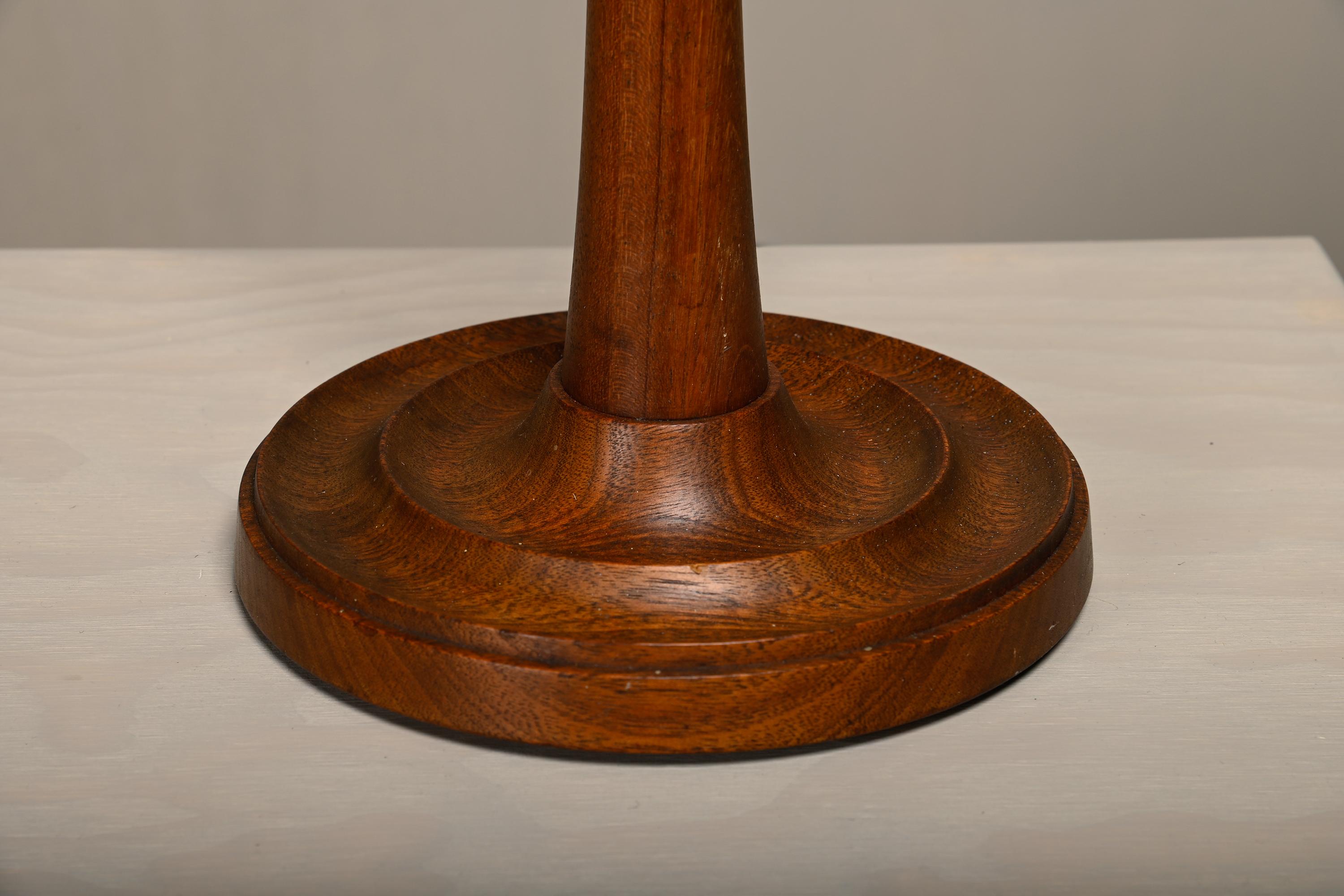 Scandinavian Art Deco Table Lamp in Teak, Denmark 1940s For Sale 1