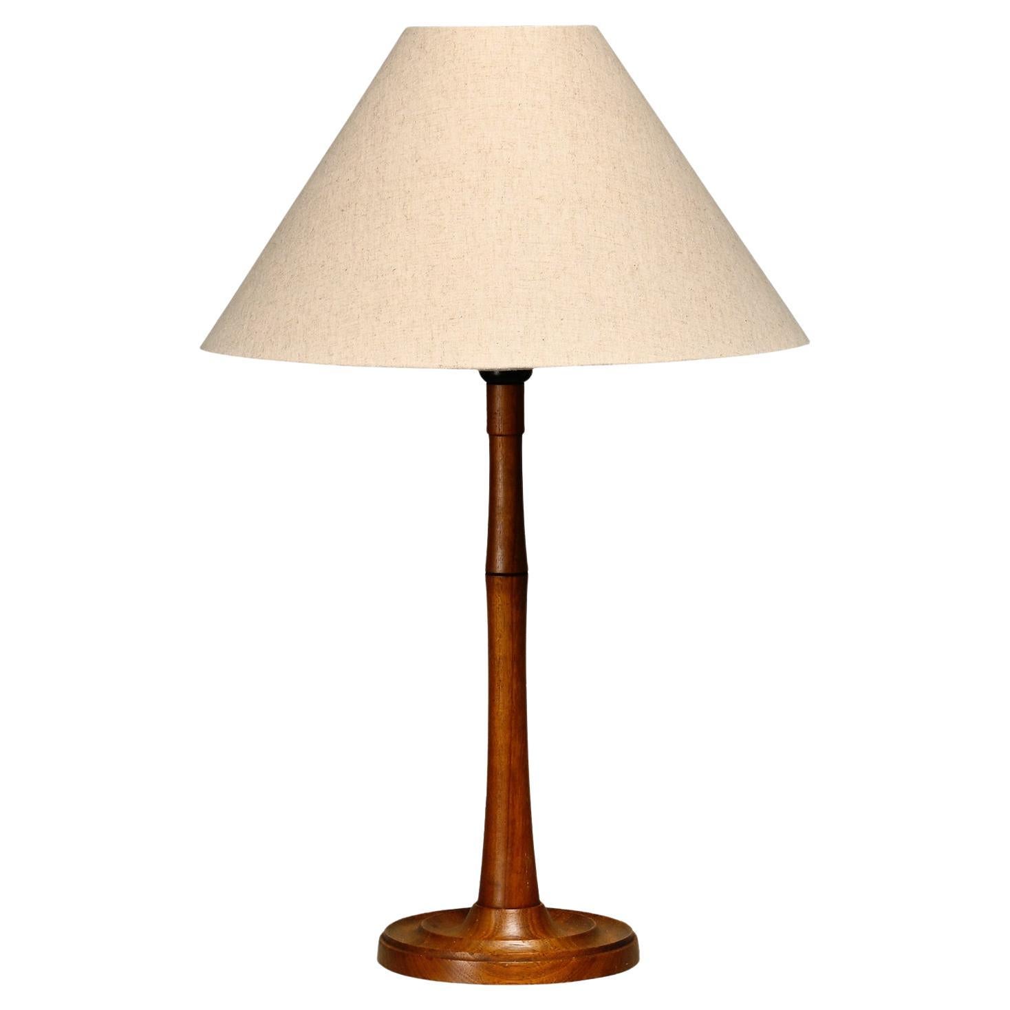 Scandinavian Art Deco Table Lamp in Teak, Denmark 1940s For Sale