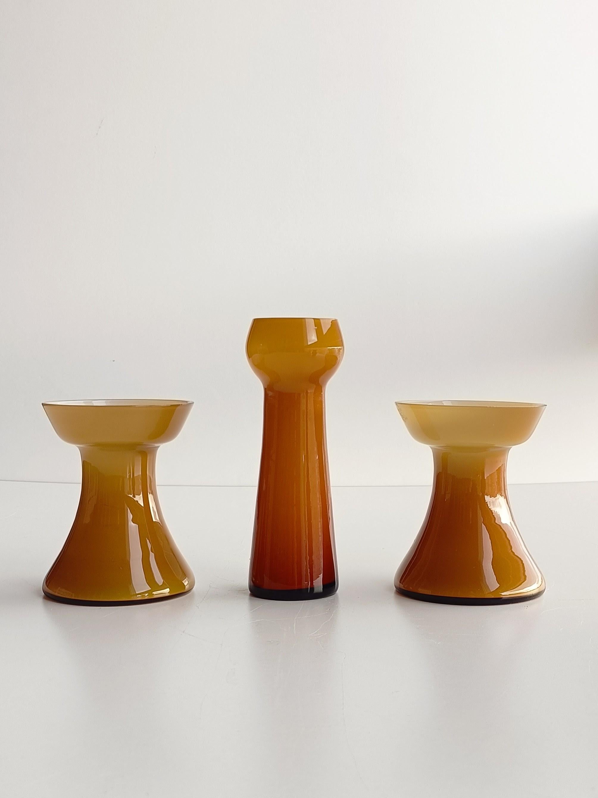 Swedish Scandinavian Mid Century Alsterfors by Per Olof Ström Set of Candle Holders For Sale