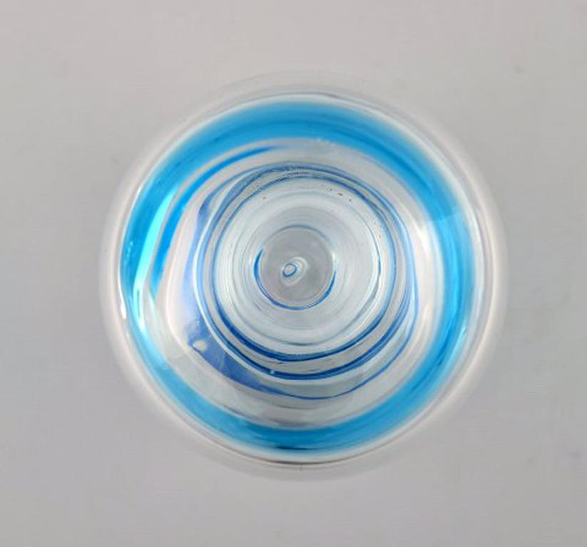 Scandinavian Modern Scandinavian Art Glass, Carafe in Clear and Light Blue Art Glass, 1970s For Sale