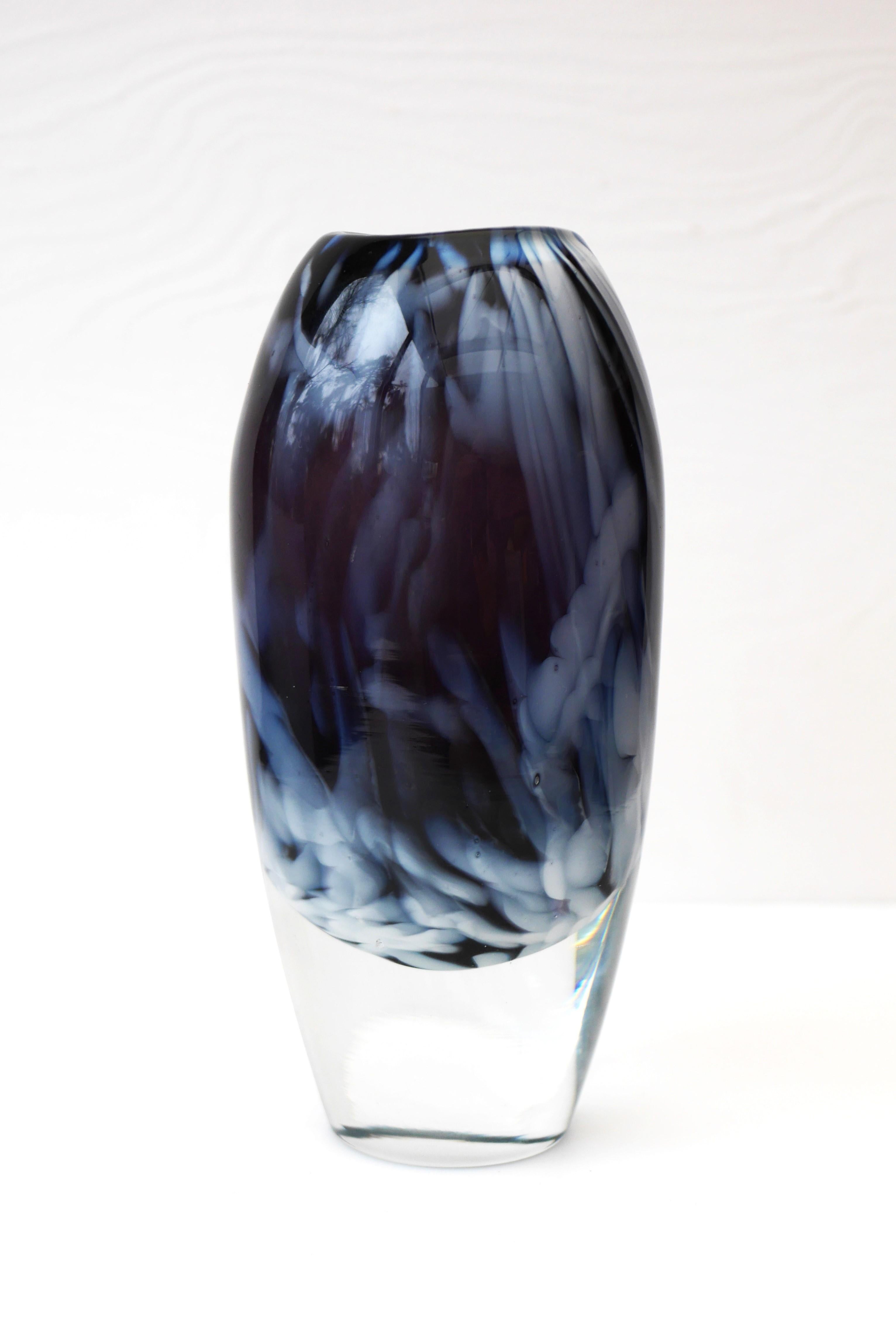 Mid-Century Modern Scandinavian art glass Vase by Kjell Engman, Sea Glassbruk, Sweden For Sale