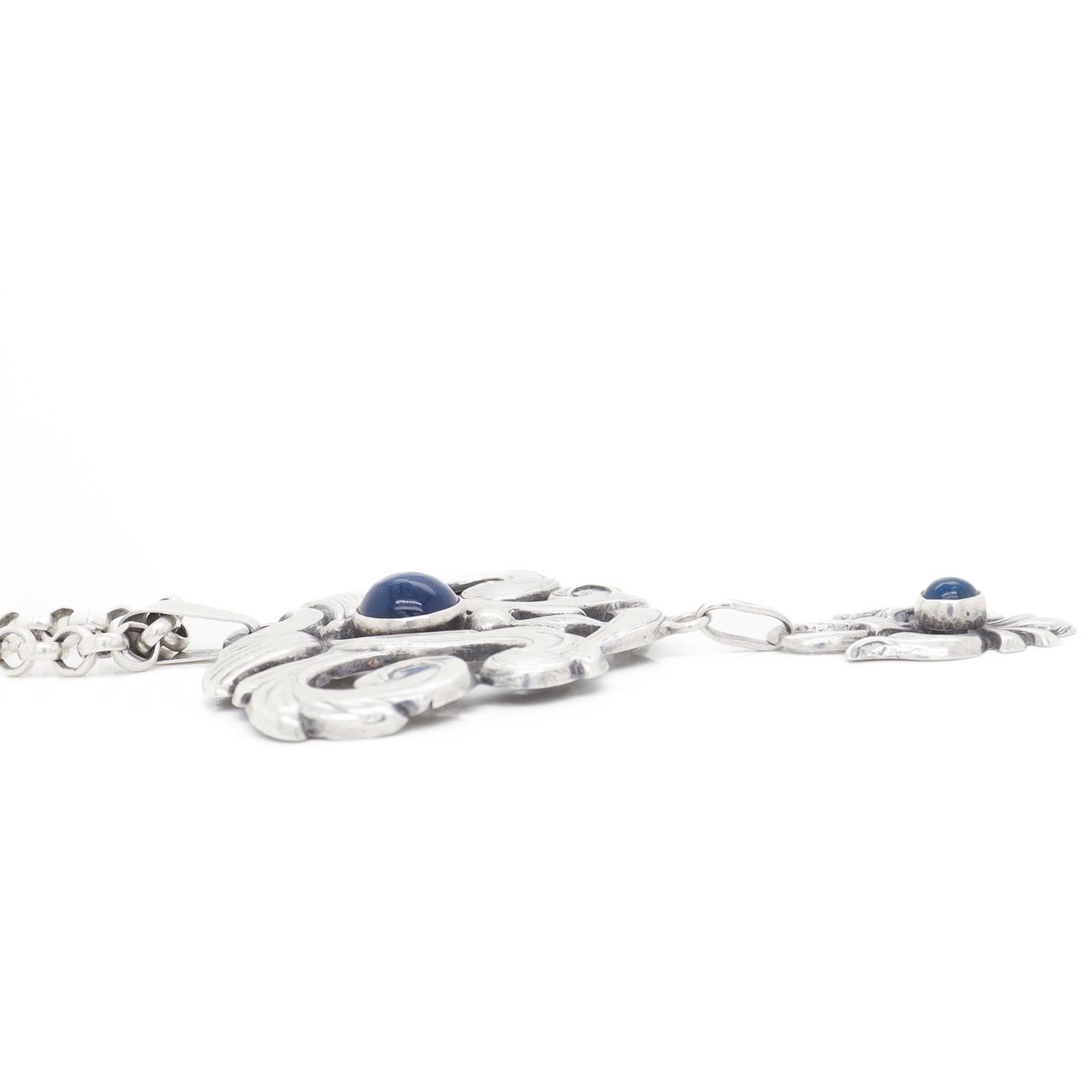 Collana con ciondolo in argento e lapis in stile Art Nouveau scandinavo in vendita 8