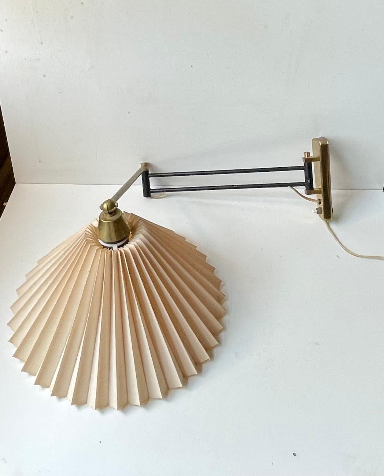 Mid-20th Century Scandinavian Articulated Wall Sconce in Brass, 1960s