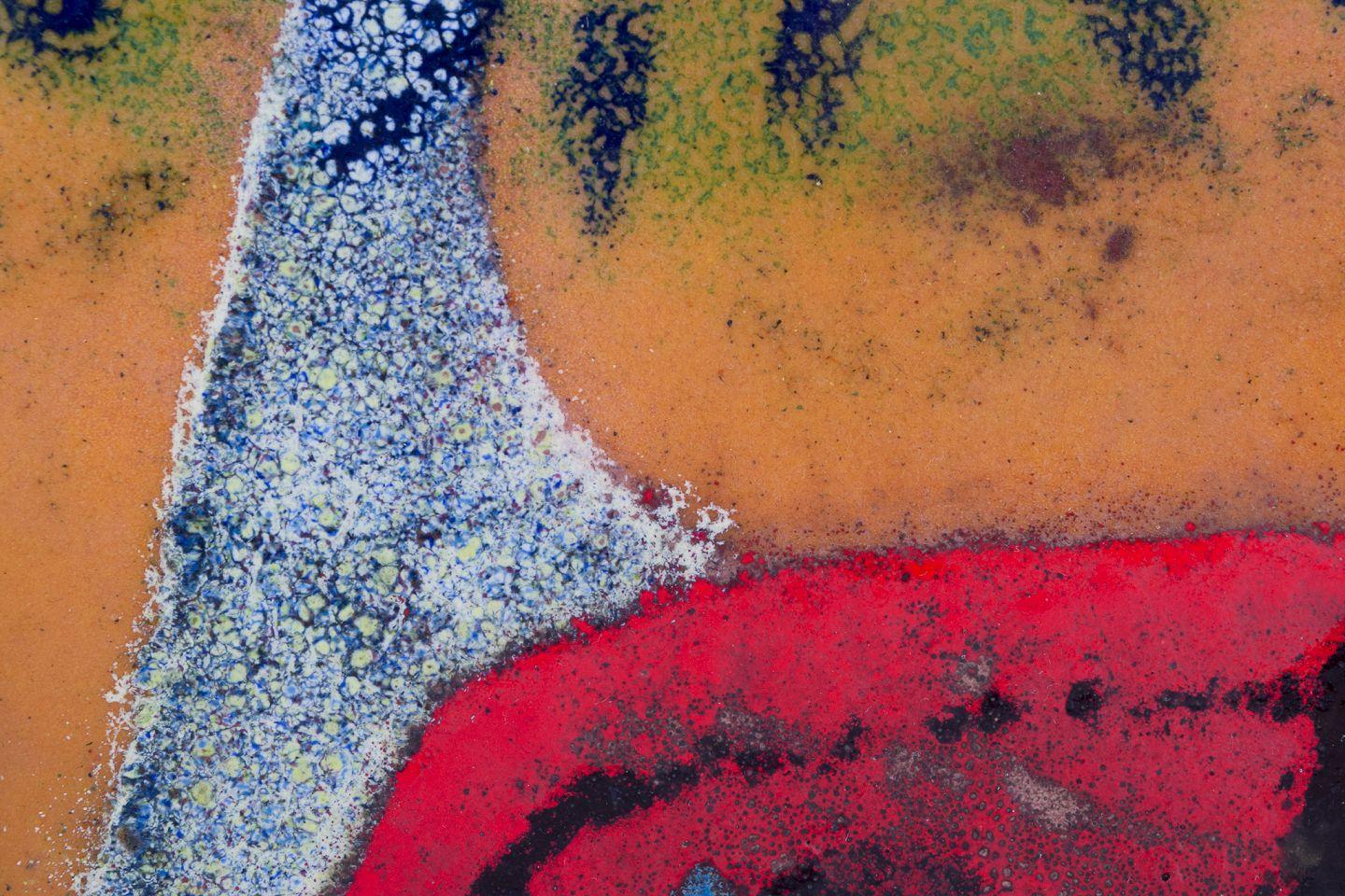 Mid-20th Century Scandinavian artist. Multicoloured abstract composition, enamel work. For Sale