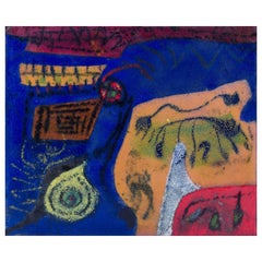 Scandinavian artist. Multicoloured abstract composition, enamel work.