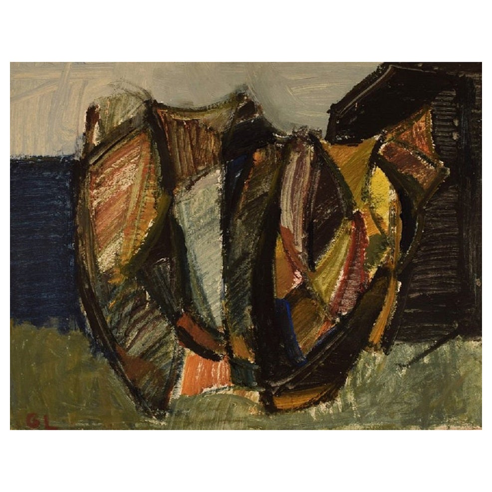 Scandinavian Artist, Oil on Board, Modernist Landscape, 1960s / 70s