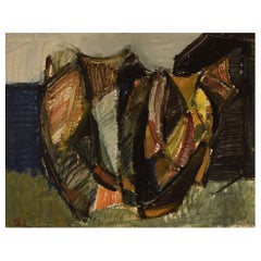 Scandinavian Artist, Oil on Board, Modernist Landscape, 1960s / 70s