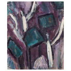 Scandinavian artist. Oil on canvas. Abstract composition, 1970s