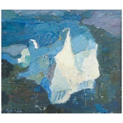 Scandinavian artist. Oil on canvas, Abstract composition, 1971.