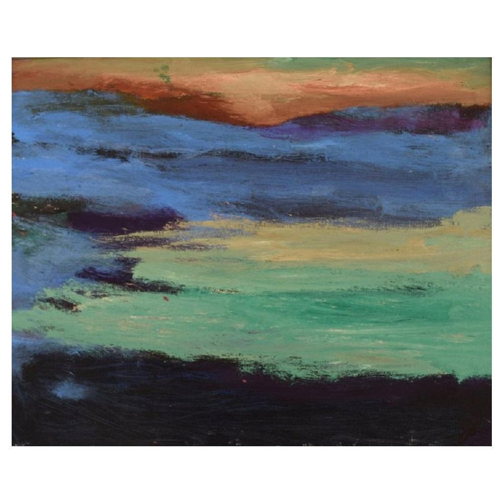 Artista scandinavo, Olio su tela, Composizione astratta, anni '80