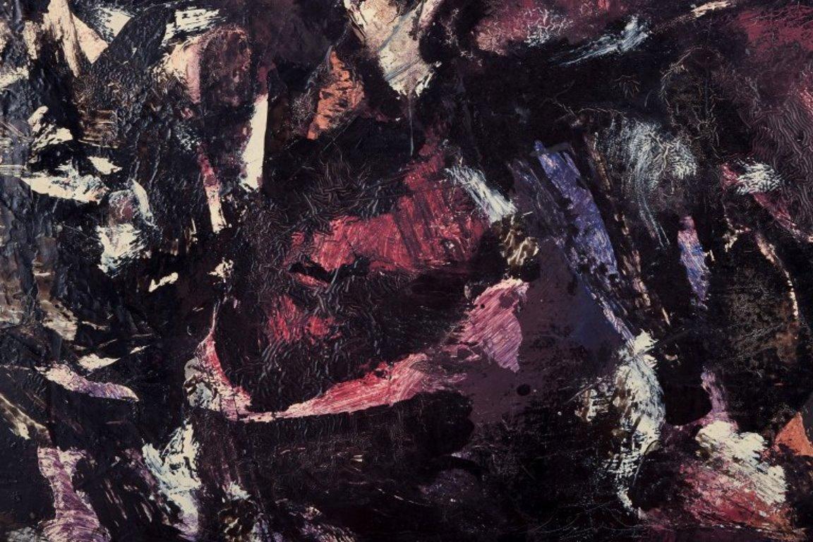 Scandinavian artist. Oil on canvas. Abstract composition. Mid-20th C. In Excellent Condition For Sale In København, Copenhagen