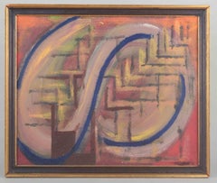 Scandinavian artist. Oil on canvas. Colorful abstract composition, 1971
