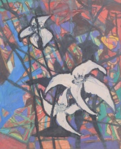 Scandinavian artist. Oil on canvas. Colorful abstract composition, 1971