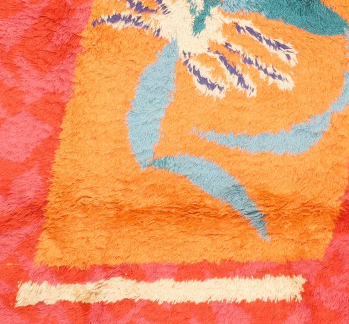 Scandinavian Artistic Mid Century Wool Rug 5’7