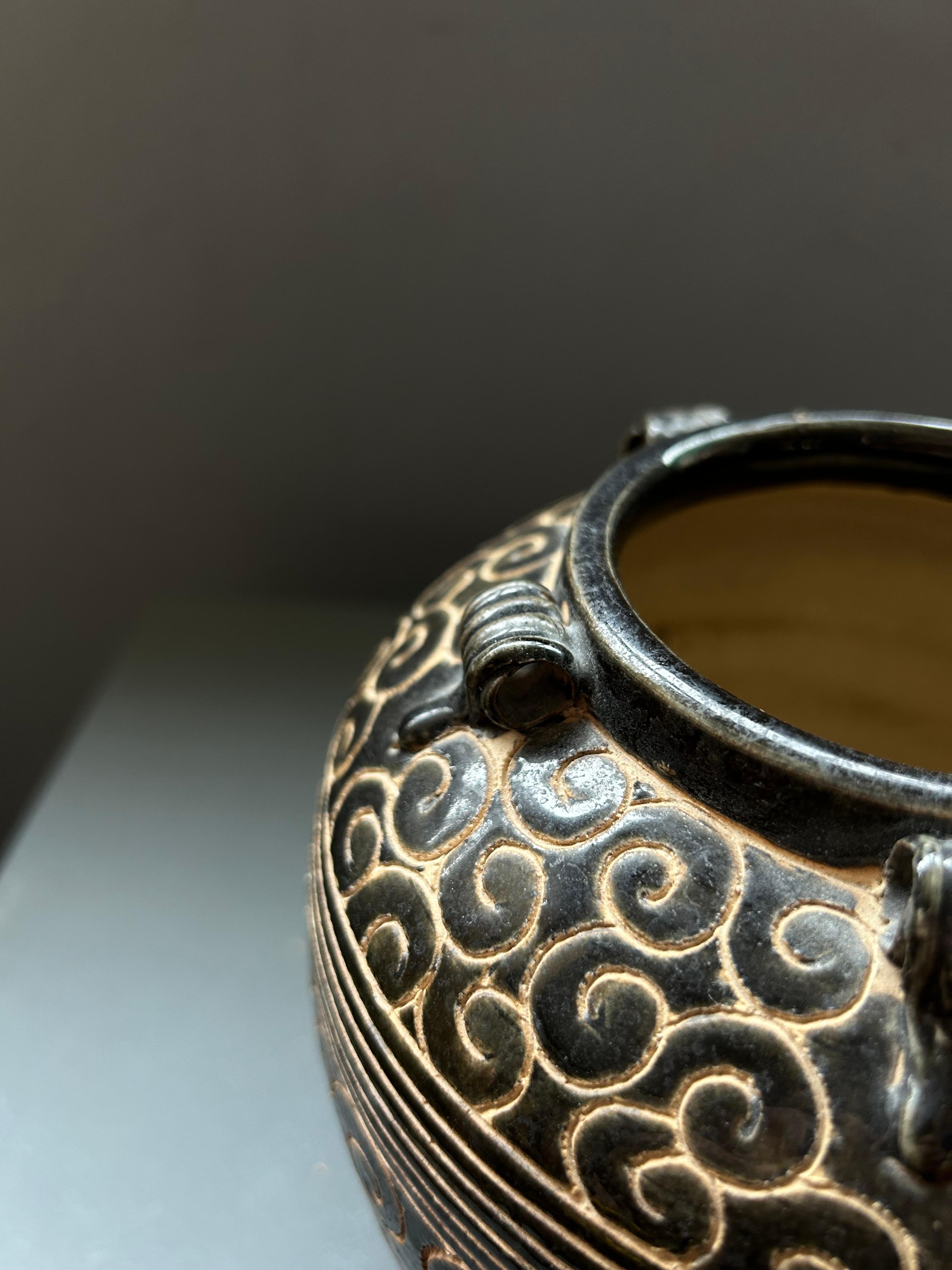 Glazed Scandinavian arts and crafts vase