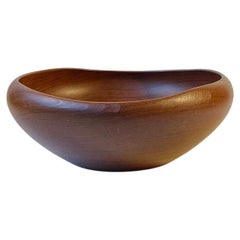 Scandinavian Asymmetrical Bowl in Teak by HAJ, 1960s