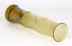 Scandinavian Attributed Bamboo Shaped Green Art Glass Vase