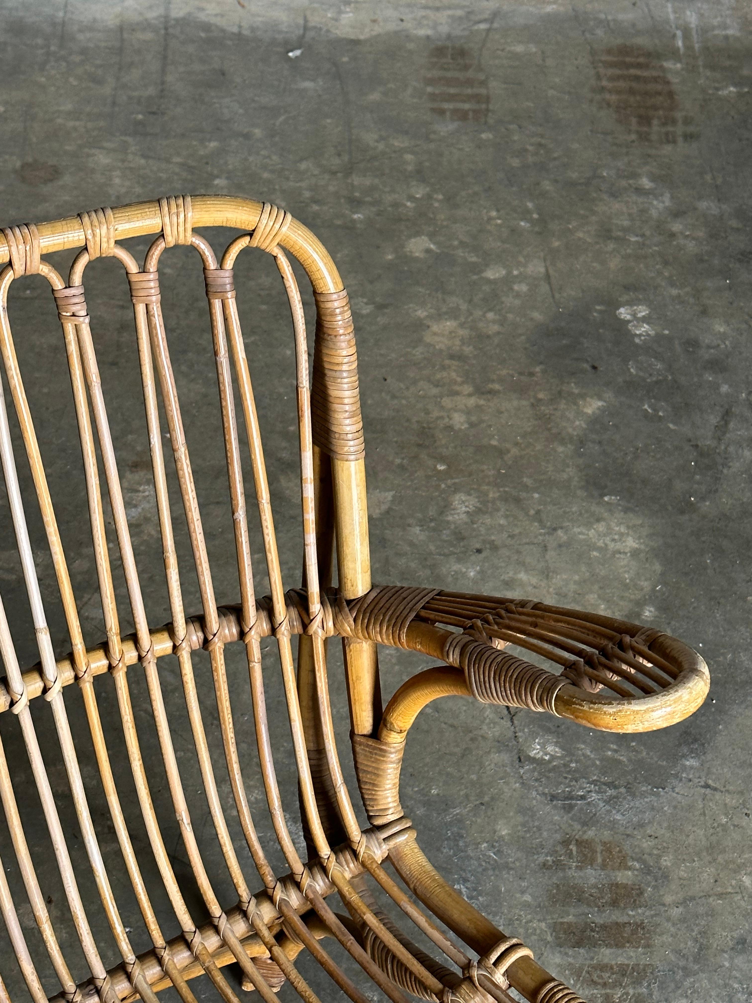 Organico moderno Sedia scandinava in bambù attribuita a Tove Kindt Larsen in vendita