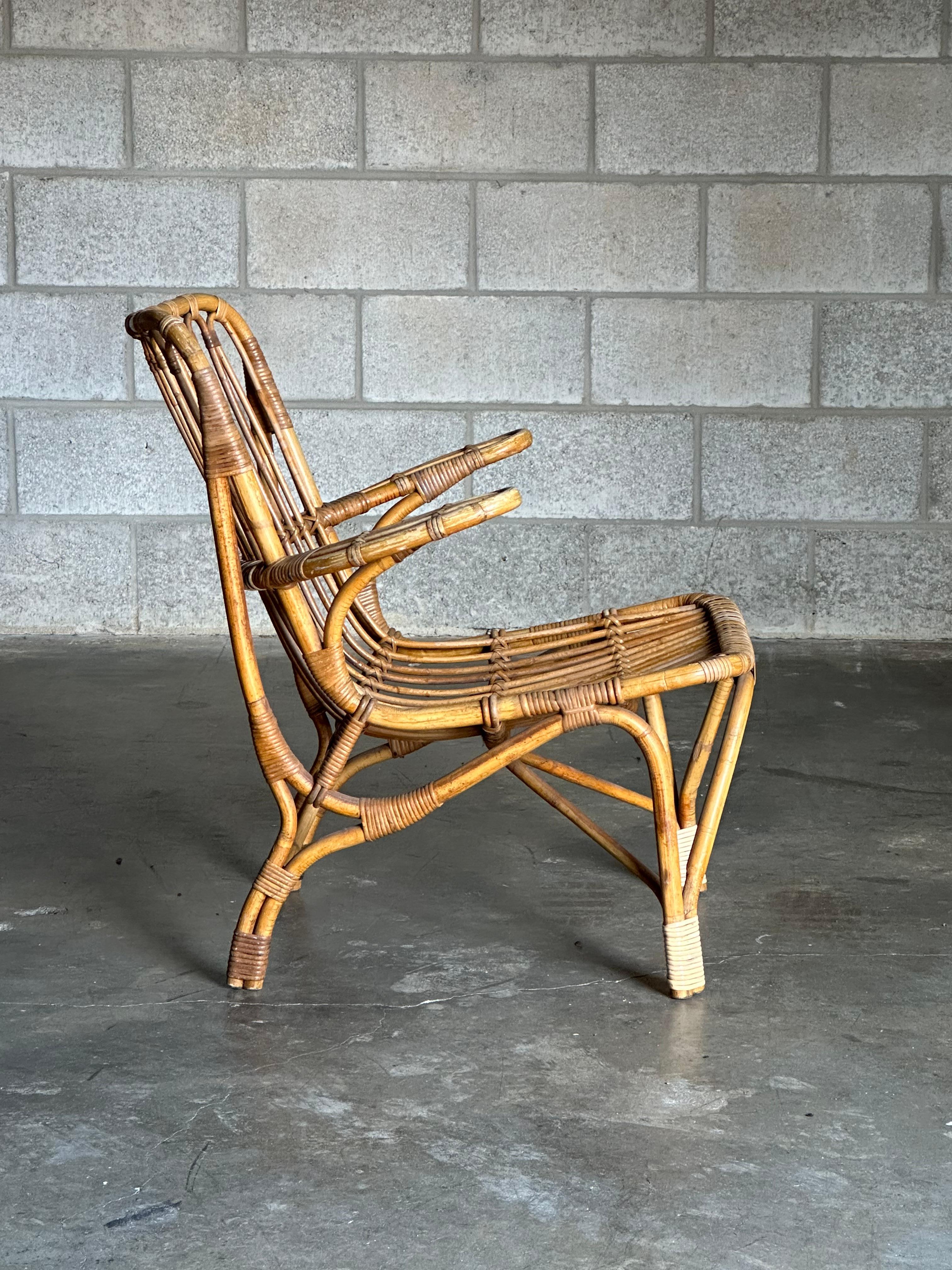 Danese Sedia scandinava in bambù attribuita a Tove Kindt Larsen in vendita