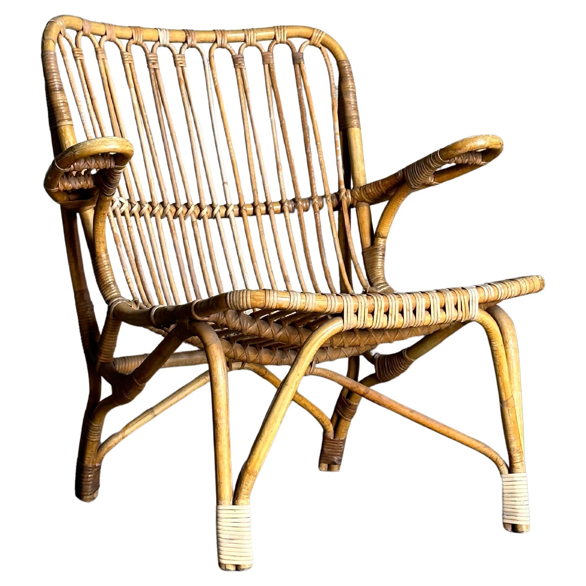 Sedia scandinava in bambù attribuita a Tove Kindt Larsen in vendita