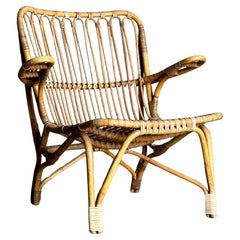 Vintage Scandinavian Bamboo Chair Attributed to Tove Kindt Larsen