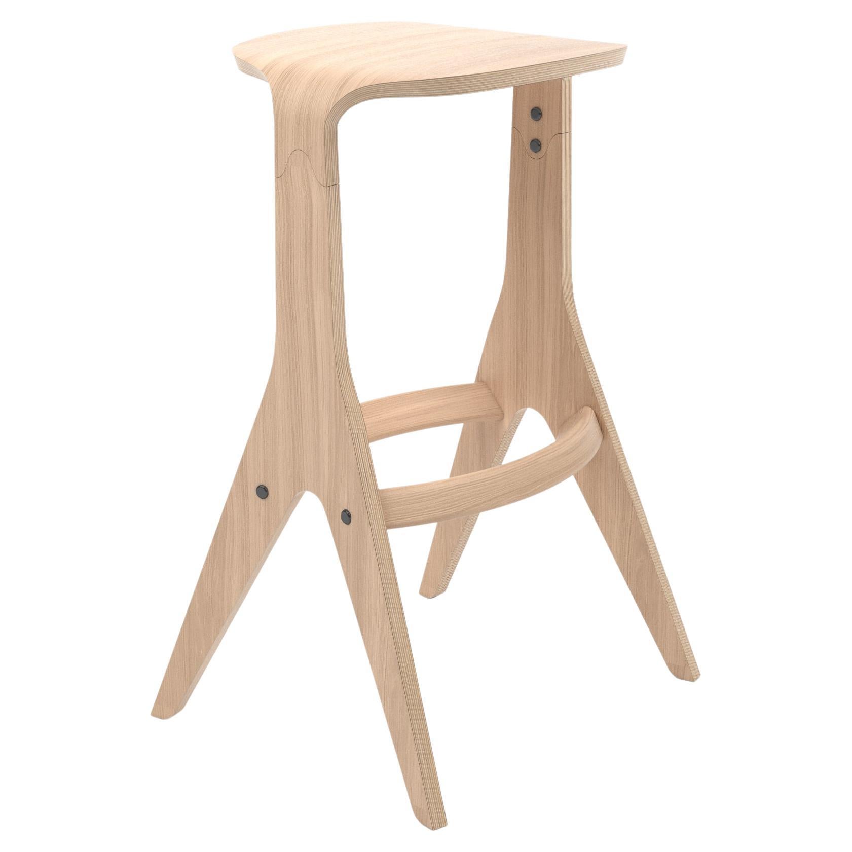 Scandinavian Bar Stool 'Lavitta' 75 by Poiat, Oak