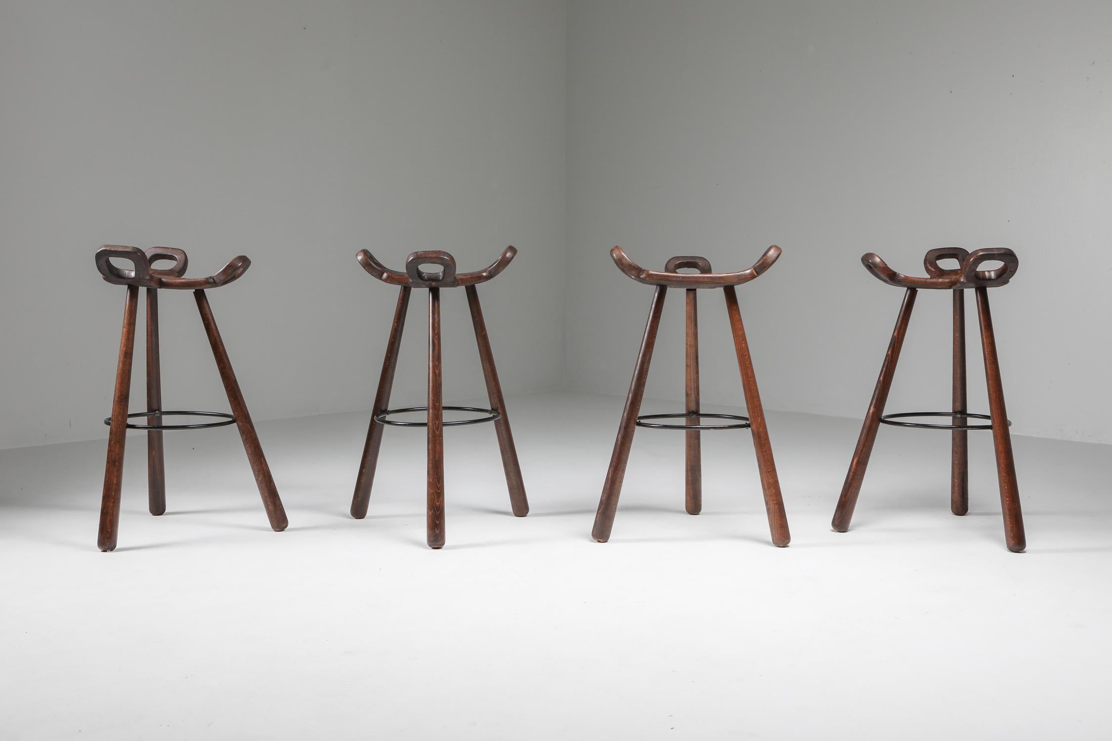 Scandinavian Bar Stools by Carl Malmsten, Sweden, 1950s In Good Condition For Sale In Antwerp, BE