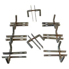 Scandinavian Bauhaus State Building Door Handles in Brass, 1930s, 8 Sets