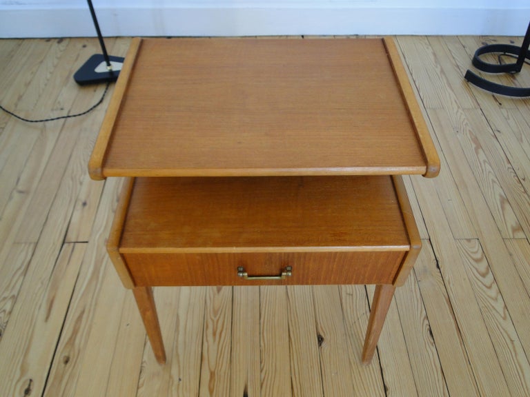 Scandinavian Bedside Table in Teak Mid century at 1stDibs