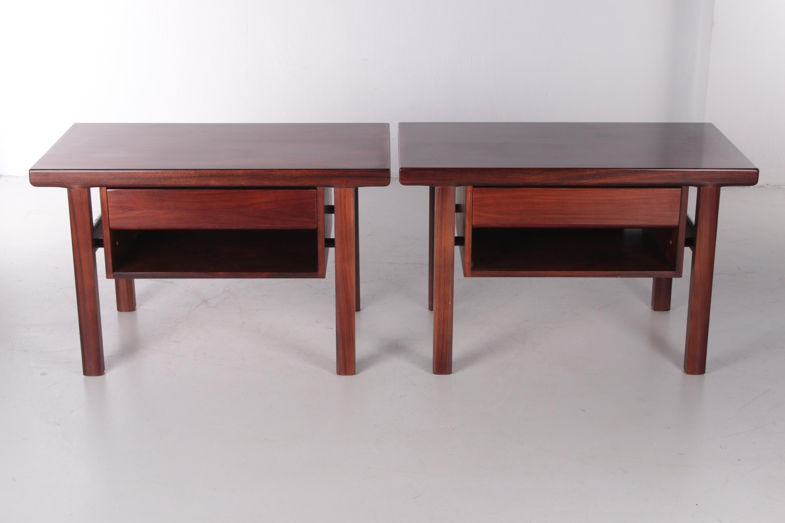 Scandinavian Bedside Tables Set of 2 Arne Vodder, 1960s 6