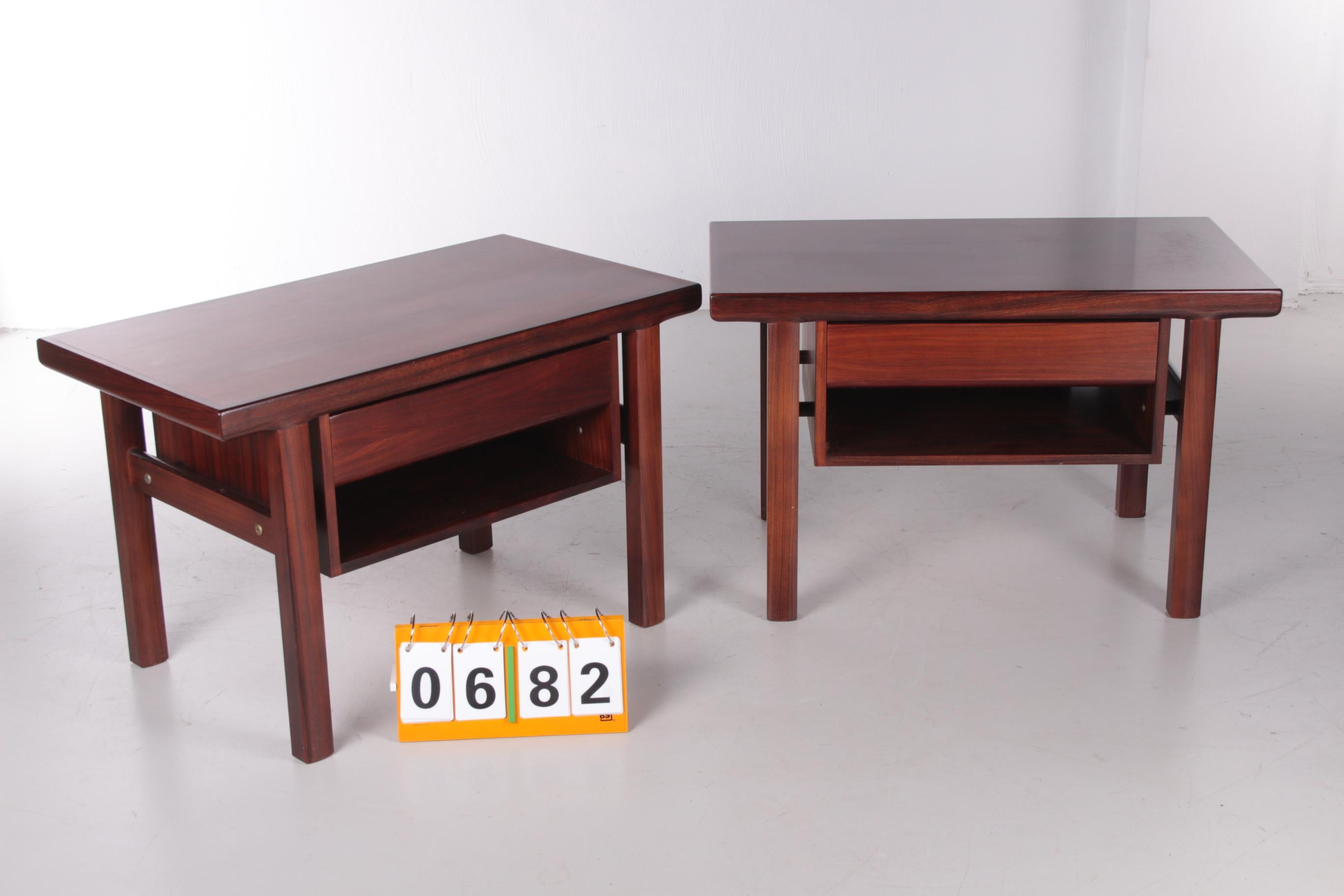 Scandinavian Bedside Tables Set of 2 Arne Vodder, 1960s 7