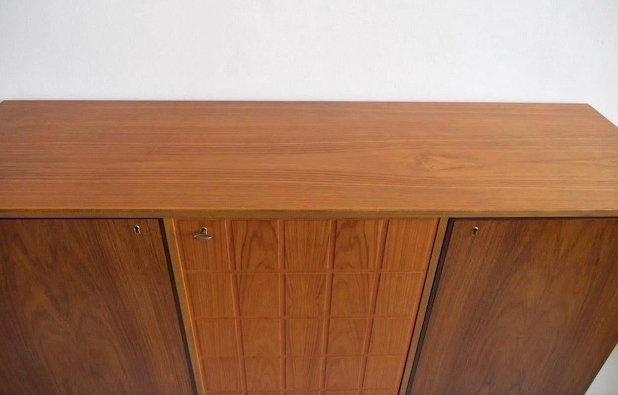 Swedish Scandinavian Beech and Teak Wood Sideboard by Tabergs Mobler For Sale