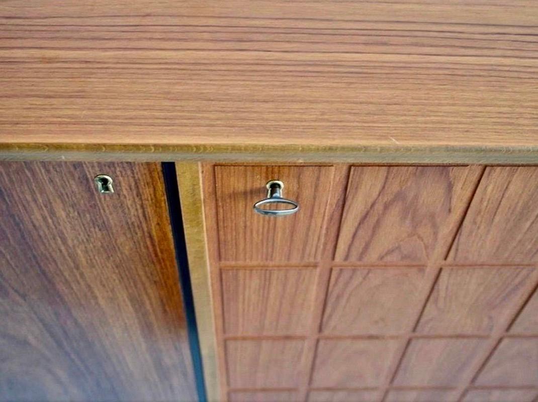 Stained Scandinavian Beech and Teak Wood Sideboard by Tabergs Mobler For Sale