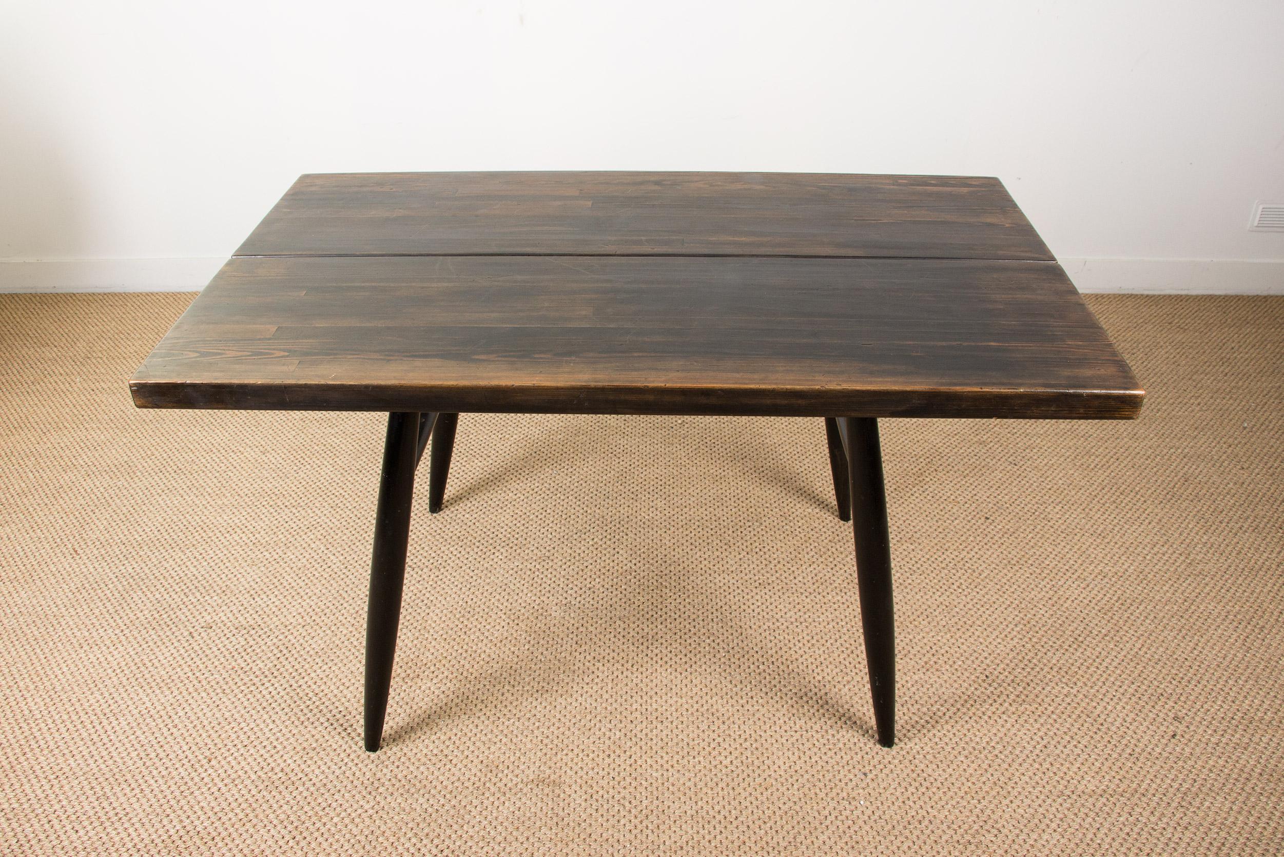 Scandinavian Beech Dining Table by Ilmari Tapiovaara for Laukaan Puu, 1960s In Excellent Condition In JOINVILLE-LE-PONT, FR