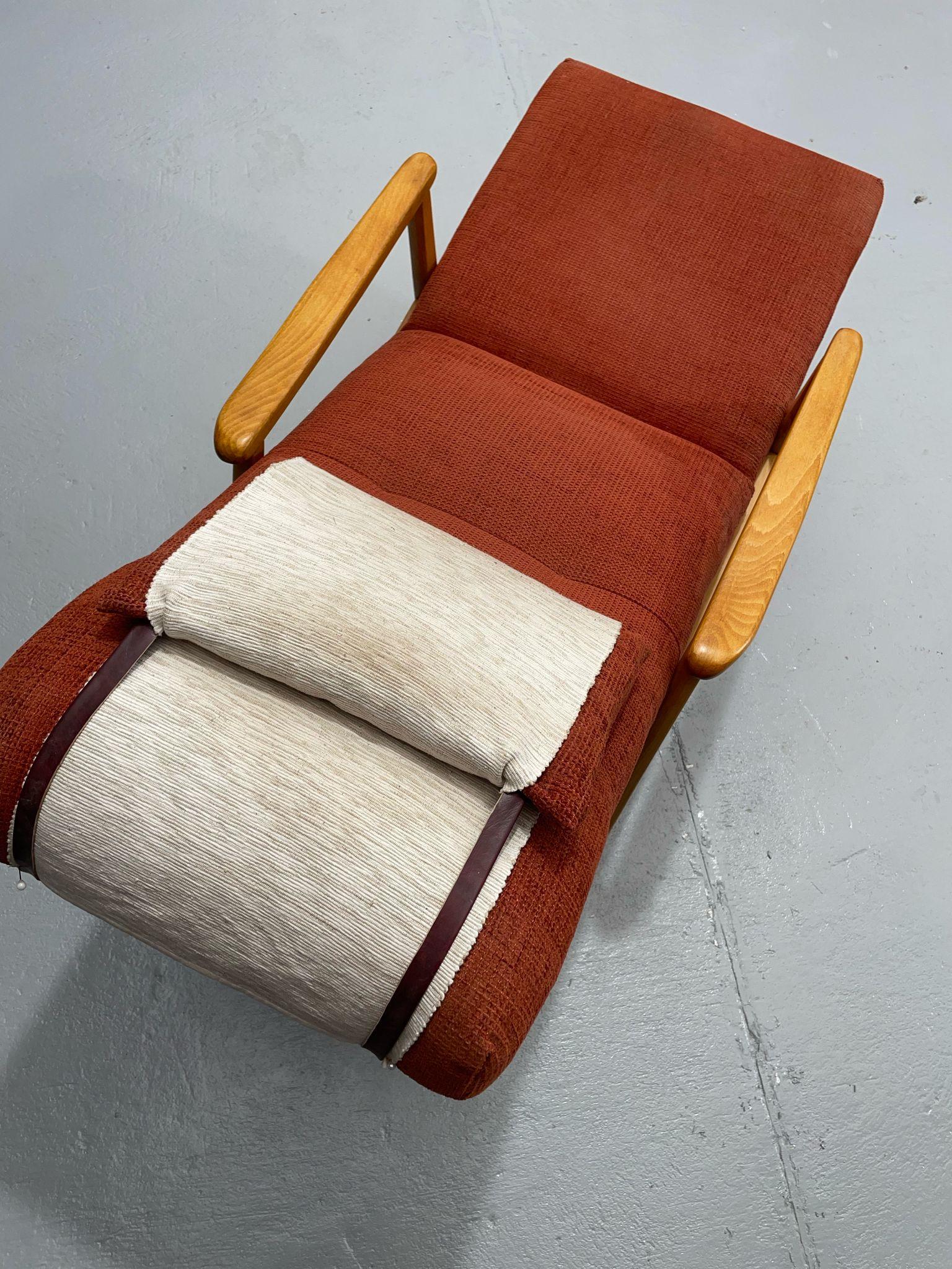 Fauteuil inclinable scandinave en Beeche, Suède, années 1950 en vente 9