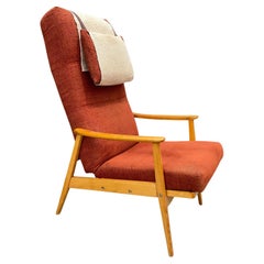 Scandinavian Beech Reclining Armchair, Sweden, 1950s