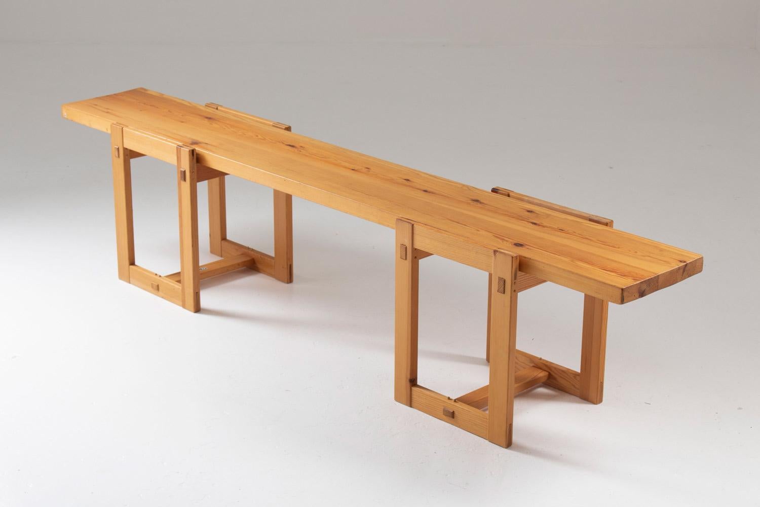 Scandinavian bench in pine model 