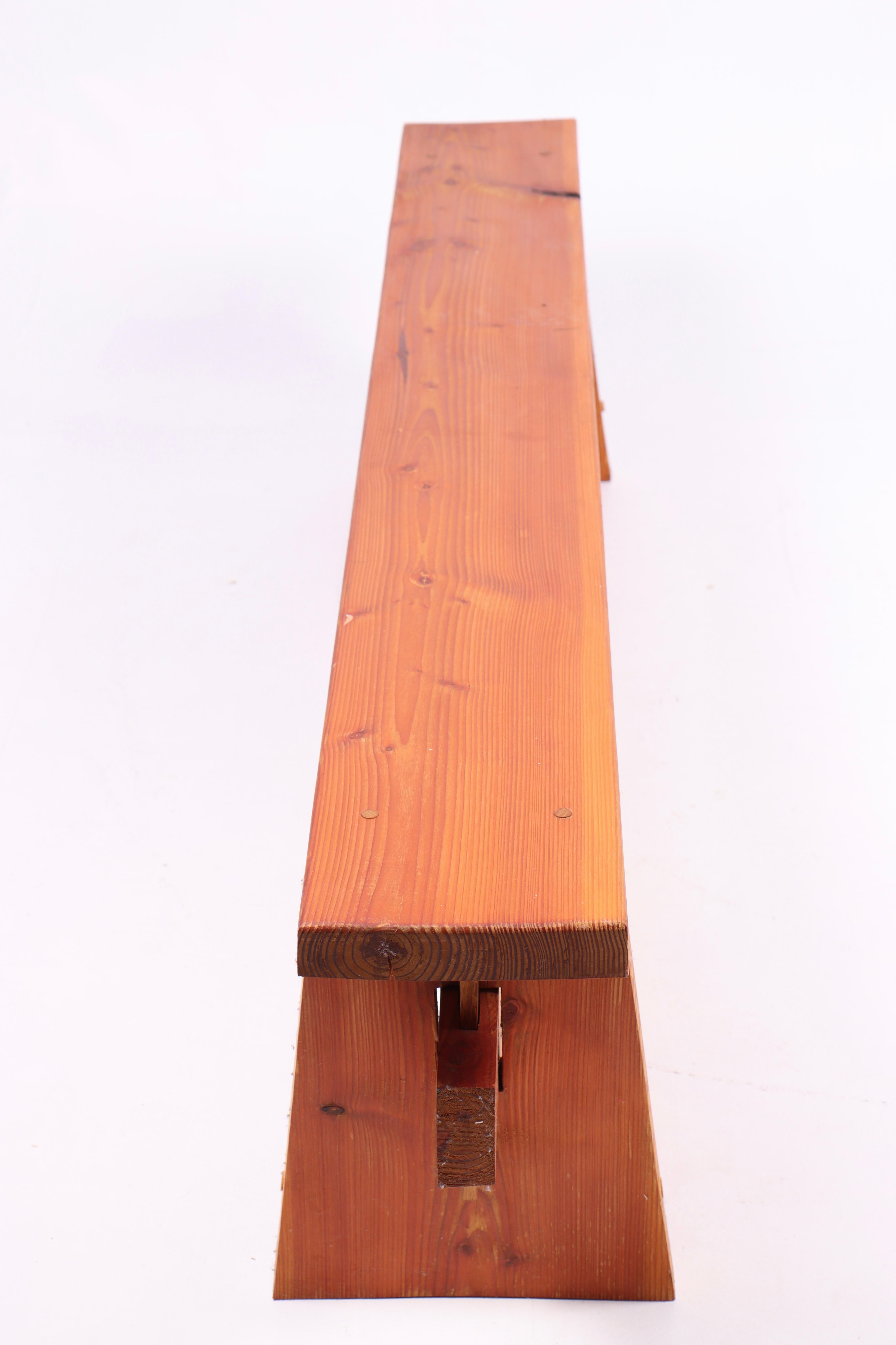 Scandinavian Bench in Solid Pine, 1970s For Sale 1