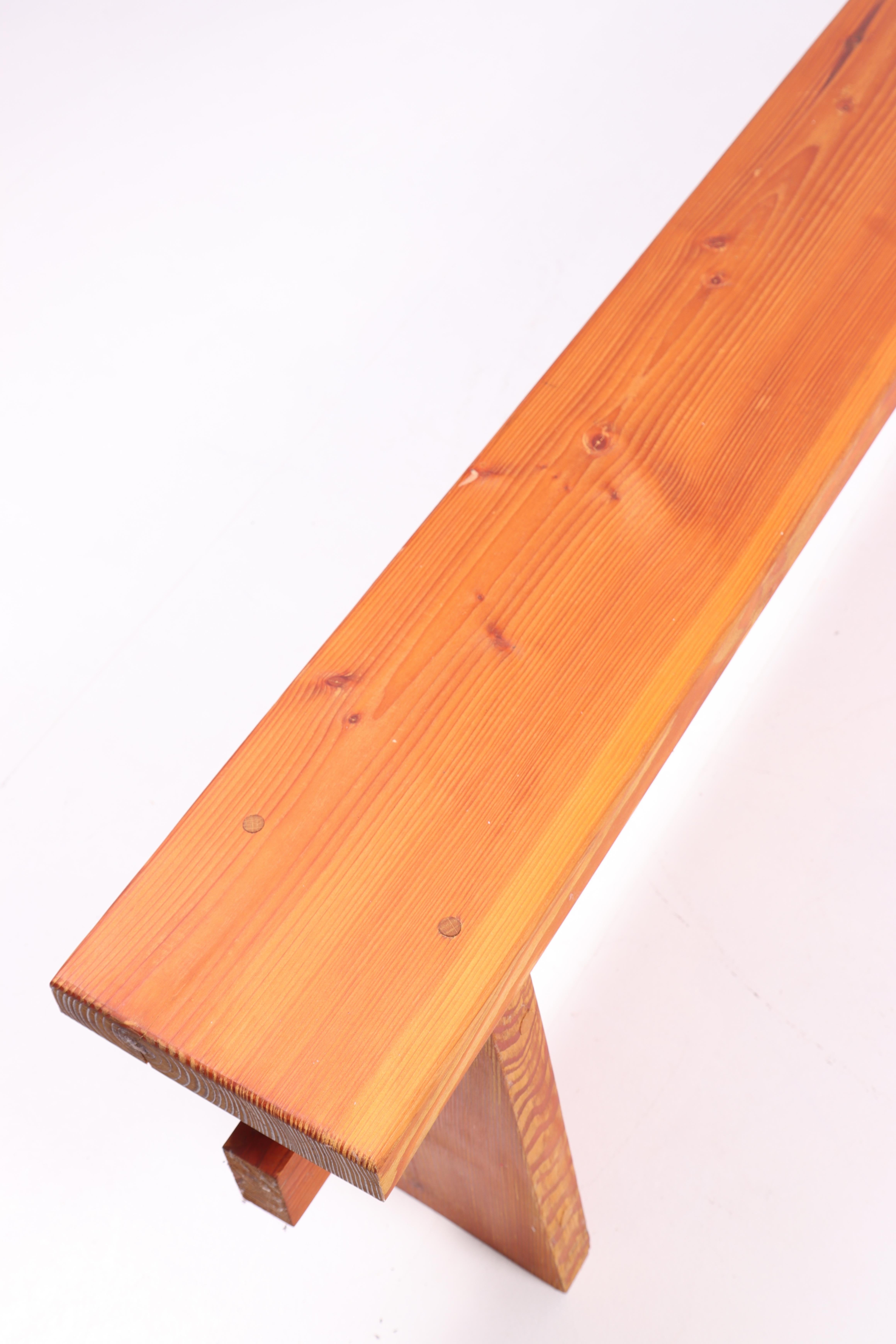 Scandinavian Bench in Solid Pine, 1970s For Sale 3