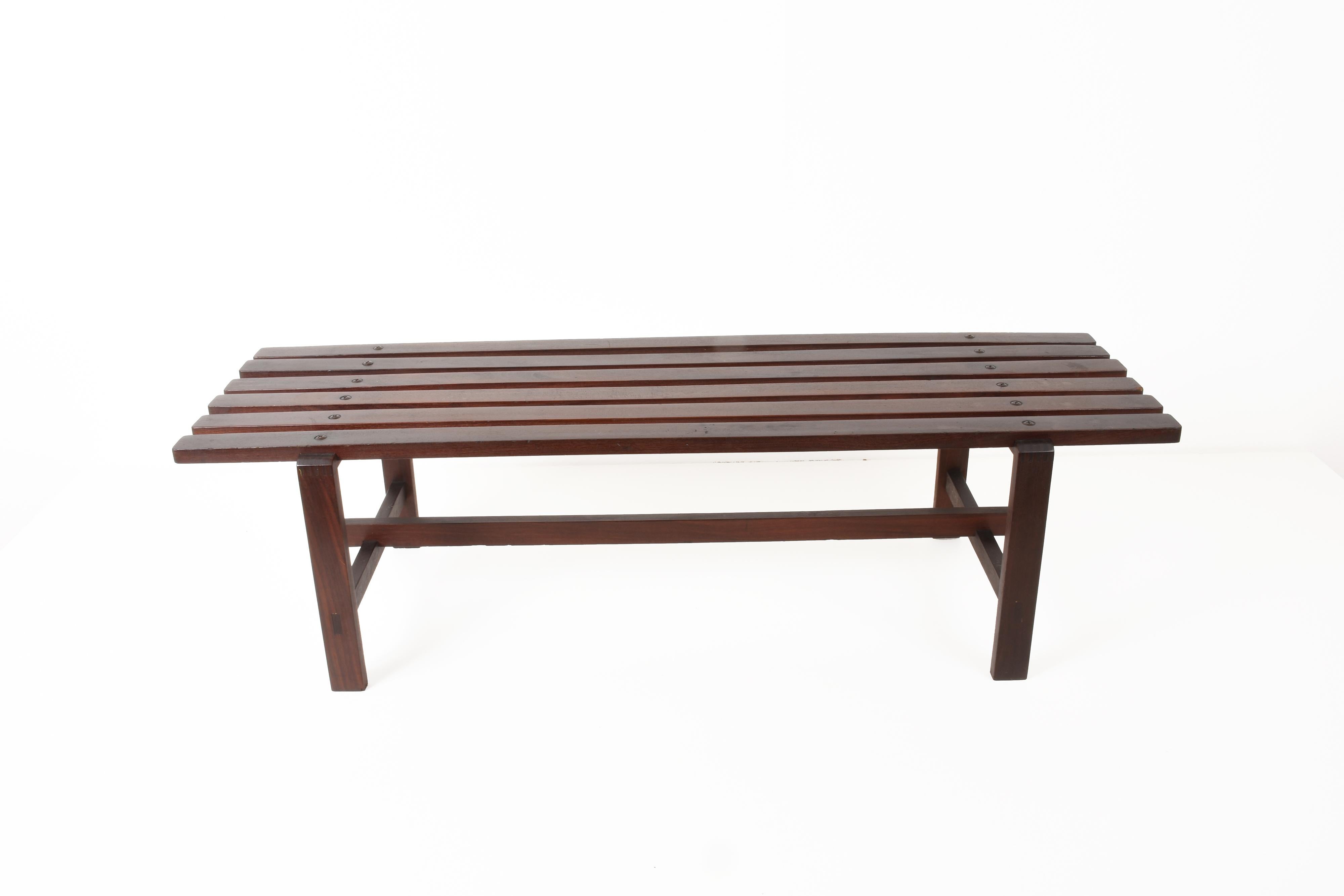 Scandinavian Bench Made Teak Wood, 1960s In Good Condition In Roma, IT