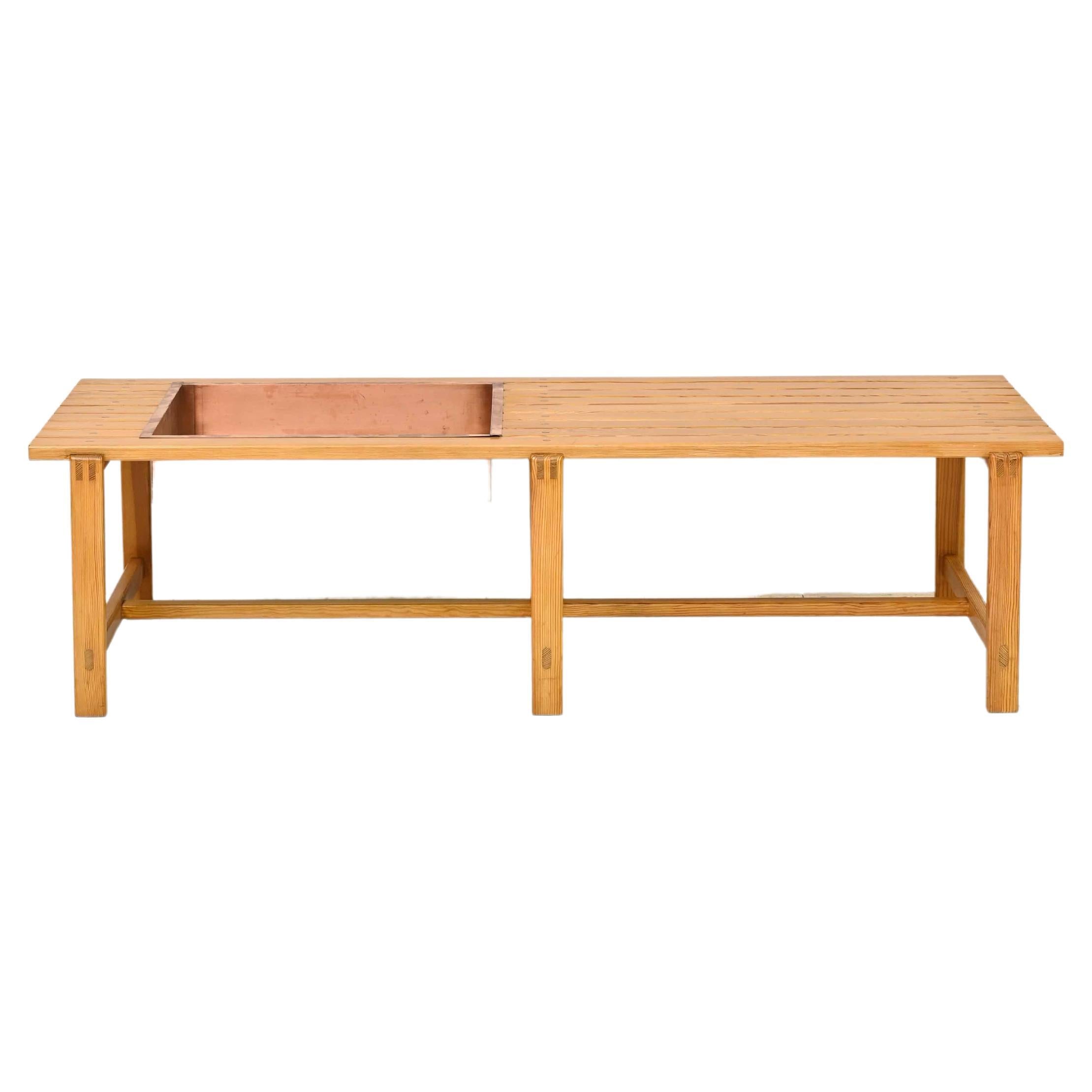 Scandinavian Bench with Planter For Sale