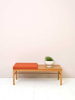 Scandinavian Bench with Upholstered Seat