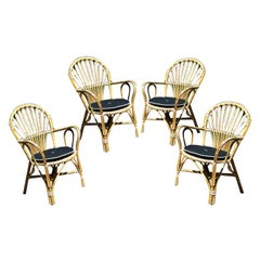 bamboo dining chairs Scandinavian Bent/Woven Bamboo Armchairs
