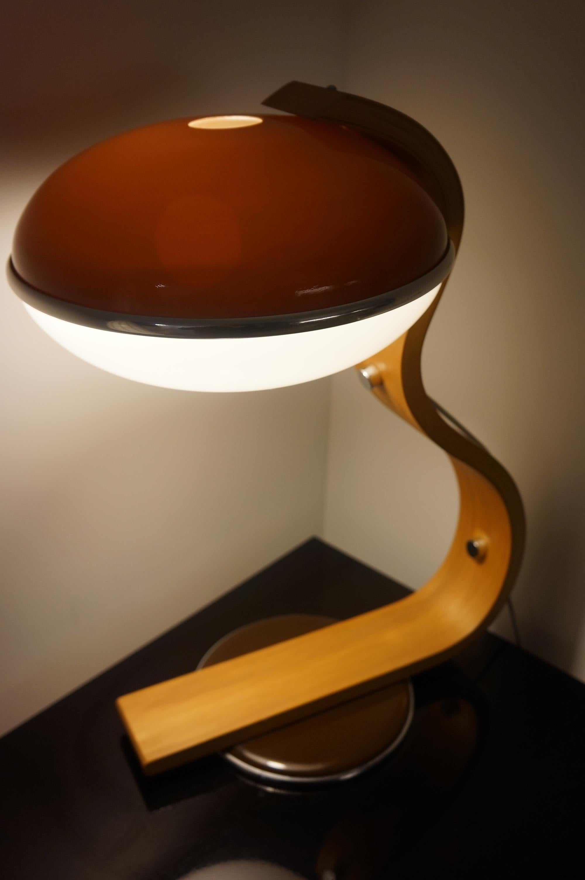 Scandinavian Bentwood Teak and Acrylic Table Lamp 2