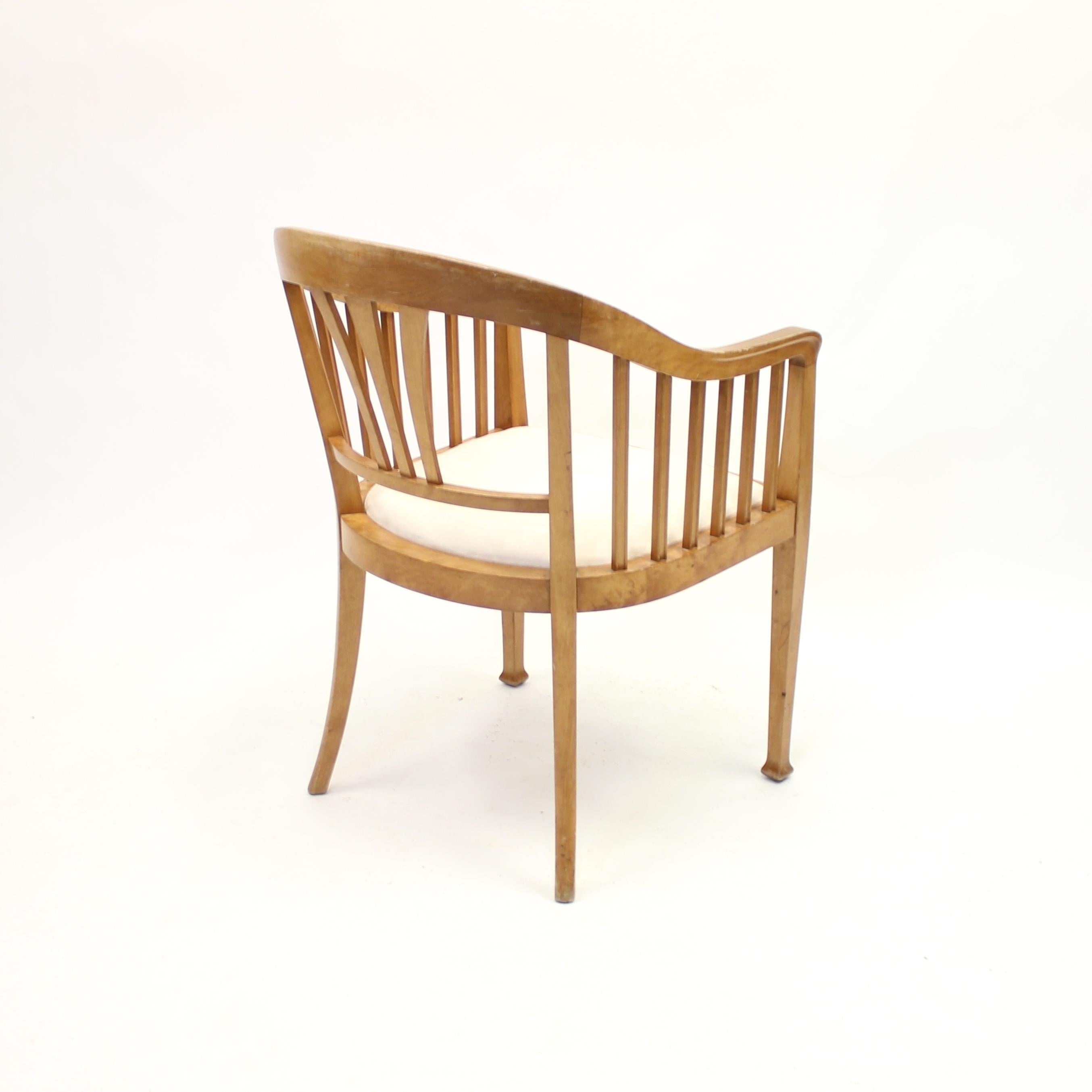 Scandinavian Birch Art Nouveau Arm Chair, Early 1900s 2