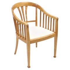 Scandinavian Birch Art Nouveau Arm Chair, Early 1900s