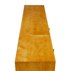 Scandinavian birch low open bookcase by SMF Bodafors