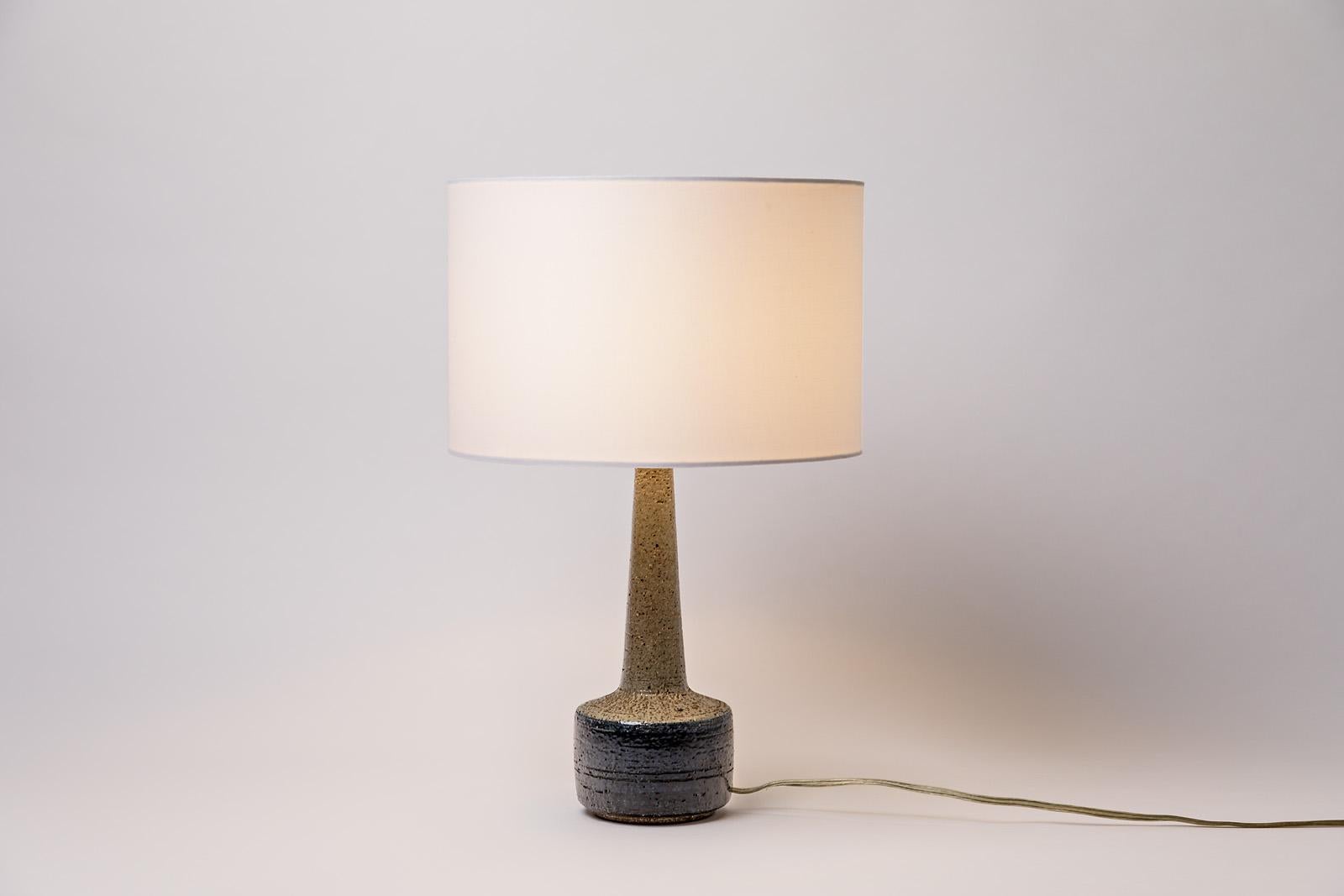 20th Century Scandinavian Blue and Grey Ceramic Table Lamp  Per Linnemann for Palshus Design For Sale