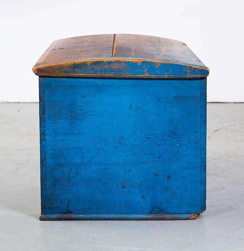 Late 19th Century Scandinavian Blue Marriage Chest For Sale