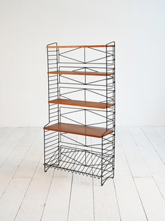 Librería escandinava de Nils Nisse Strinning, teca y metal, 1960